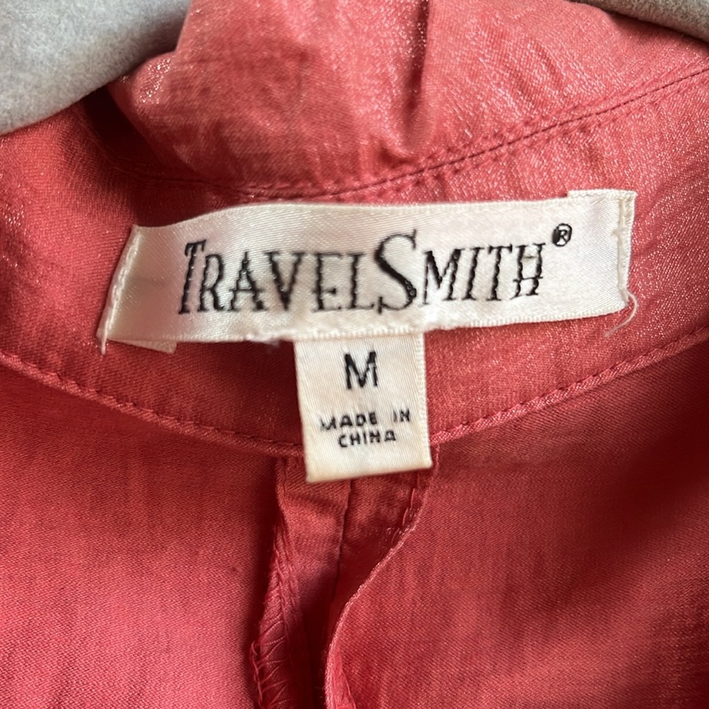 TravelSmith Women's metallic cotton nylon blend Pink Jacket size medium - Picture 2 of 9